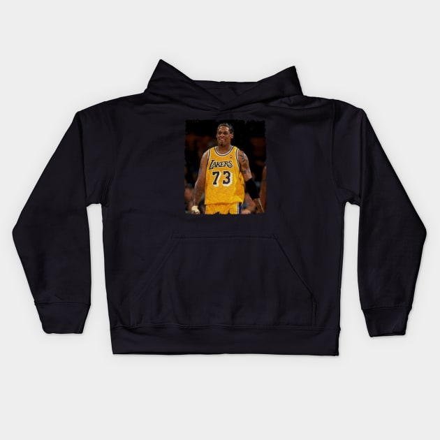 Dennis Rodman in Lakers Kids Hoodie by MJ23STORE